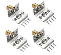 4 Pack Ball Door Catches for Internal Doors, Roller Ball Door Latches, Adjustable Roller Spring Ball Bearing Latches with 16 Screws for Pantry Door Latch Invisibl