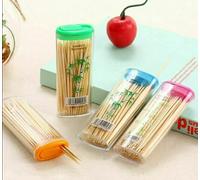 4 Pack Bamboo Dental Toothpicks (~400pcs) with Portable Travel Case - Eco-Friendly Oral Hygiene Floss Sticks (12)
