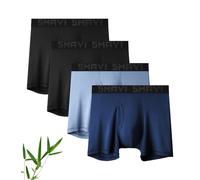 4-Pack Bamboo Mens Boxers Shorts Underwear Boxer Briefs XL, Black Blue