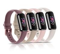 4 Pack Bands for Fitbit Luxe Bands, Soft Silicone Wristband Replacement Strap for Fitbit Luxe/Luxe Special Edition Fitness Tracker Women Men (Light Pink/Starlight/Smoke Violet/Milk Tea, Small)