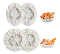 4 Pack Banneton Liners, Reusable Washable Bread Proofing Covers, 10 Inch Round and Oval Sourdough Basket Cloth Covers Practical Baking Accessories for Home Bread Making