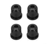 4 Pack Bass Guitar String Ferrules Metal Wire Cases Rear Mount Bushings for Electric Bass Bodies Silver Tone 13mm Diameter(Black)