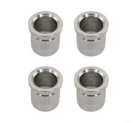 4 Pack Bass Guitar String Ferrules Metal Wire Cases Rear Mount Bushings for Electric Bass Bodies Silver Tone 13mm Diameter(Silver)