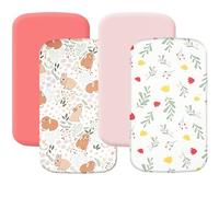 4 Pack Bassinet Sheets 19" x 33", Compatible with Angelbliss, Papablic, Newton, YADAQE and Pamobabe Baby Bassinet, Soft and Skin-Friendly, Pink and Rabbit