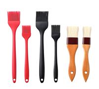 4 Pack Basting Pastry Brushes with 2 Wood Handle Culinary Oil Brushes, Heat Resistant Brush Set, Perfect for BBQ Sauce Barbecue Butter Grill Baking Kitchen Cooking, BPA Free & Dishwasher Safe