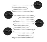 4 Pack Bath Plug and Chain, Universal Rubber Bath Plug Replacement Set with Stainless Steel Chain, Drain Stopper for Bathtub, Bathroom Basin and Kitchen Sink