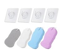 4 Pack Bath Sponges, Exfoliating Sponge for Body, Magic Exfoliating Bath Sponge with Hooks, Dead Skin Remover for Body, Gentle Shower Sponge for Sensitive Skin, Adults, Babies, Travelers