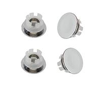 4 Pack Bathroom Basin Sink Round Tidy Trim Chrome Round Overflow Cover, Plating Round Overflow Hole Cover Ring for Home, Sink, Bathroom, Kitchen(Silver)