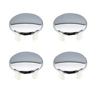 4 Pack Bathroom Basin Sink Round Tidy Trim Chrome Round Overflow Cover Rings Hole Replacement Ceramic Pots for Home,Sink,Bathroom,Kitchen(Single Layer)