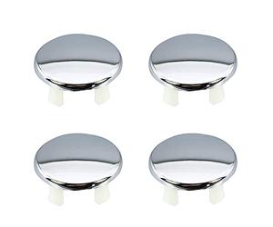 4 Pack Bathroom Basin Sink Round Tidy Trim Chrome Round Overflow Cover Rings Hole Replacement Ceramic Pots for Home,Sink,Bathroom,Kitchen(Single Layer)