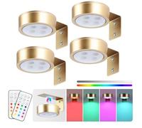 4 Pack Battery Operated Painting Lights, 13 Colors RGB Magnetic, Art Light with Remote, Dimmable and Timer, Portrait Light for Art Frame, Wall Decor, Light