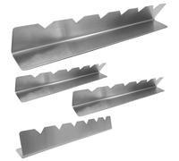4 Pack BBQ Skewer Holders, Stackable Stainless Steel Skewer Racks, Serrated Design for Stable Grilling, 11.8 X 1.8 X 1.2 in, Ideal for Meat and Veggies