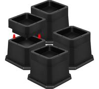 4 Pack Bed Risers Adjustable Furniture Risers Anti-Slip Chair Raisers Lifter Heavy Duty Table Leg Extenders Bed Raising Blocks Support Up to 6000lbs for Bed Couch Desk Sofa Table