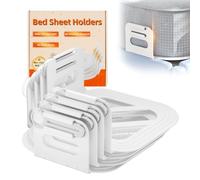 4 Pack Bed Sheet Holder with Strips, Fitted Sheet Strips Sheet Holder Keep Sheets Firm & Tight, Heavy Duty Panel Holder, Sheet Non-Slip Clips, Fits Mattress, Easy One-Time Installation
