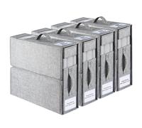 4-Pack Bed Sheet Organizers with Handles & Windows Foldable Grey