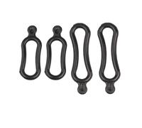 4 Pack Bike Light Mounting Rings, Silicone O-Ring Fastening Bands for Headlamp and LED Flashlight, 2 Long 2 Short Black Rubber Loops for Cycling