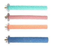 4-Pack Bird Beak Grinding Stones & Claw Trimmer Set - Anti-Slip Parrot Perch for Budgies/Cockatiels/Conures, Multi-Colour Cage Accessories for Natural Beak Care