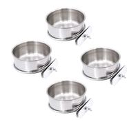 4 Pack Bird Cage Food Water Dispenser Food Dish Bird Feeder Cup for Cage, Bird Food Holder Container
