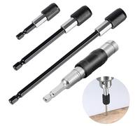 4 Pack Bit Holder, Magnetic Drill Bit Holders 60mm 100mm 150mm Long Drill Bit Holder and Hex Extension Bar Screwdriver Impact Bits Set