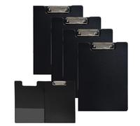 4-Pack Black A4 File Clipboards, Clipboard Folder A4 Foldover Clipboard with Cover Durable Waterproof Perfect for Office School or Home Use