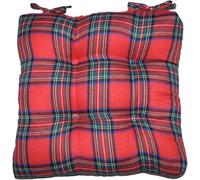 4 Pack Black and White Buffalo Plaid Chair Cushions, 17x16.5in Checked Seat Pads with Ties for Dining, Kitchen, Outdoor Patio Chairs(Red and Green)