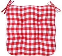 4 Pack Black and White Buffalo Plaid Chair Cushions, 17x16.5in Checked Seat Pads with Ties for Dining, Kitchen, Outdoor Patio Chairs(Red and White)