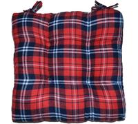 4 Pack Black and White Buffalo Plaid Chair Cushions, 17x16.5in Checked Seat Pads with Ties for Dining, Kitchen, Outdoor Patio Chairs(Red and Blue)