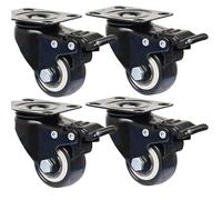 4 Pack Black Non Marking Wheels with Brake Various Sizes (1.5 inch) for Carts Furniture and Workbenches Durable Locking Casters for Smooth Mobility