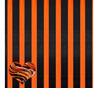 4 Pack Black Orange Fringe Curtain Backdrop, 3.2Ft x 8.2Ft Metallic Tinsel Foil Fringe Streamers Curtains Background for Photo Booth Birthday Baby Shower Party Thanksgiving Christmas Decorations
