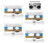 4 Pack Blank Cassette Tapes 60min, Recording MC-60 Dictating Blank Microcassette Tapes Low Noise and High Output, Music Cassettes Suited for Dictation, Lectures, Seminars, Car Stereo Systems Or Other