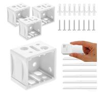 4 Pack Blind Brackets 1 Inch Window Blinds Headrail Holders White Profile Box Mounting Bracket Mini Blinds Box Mounting Bracket