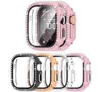 4 Pack Bling Case for Apple Watch Ultra 3 2025 /Ultra 2 /Ultra 49mmm, Glitter Rhinestone Diamonds Protective Case with Tempered Glass Screen Protector Replacement Cover for iWatch 49mm Women