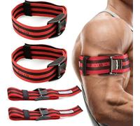 4 Pack Blood Flow Restriction Bands- Booty Bands Occlusion Training Bands for Arm Muscle & Hip Building Without Heavy Weight Lifting, Fast Muscle Growth - Red
