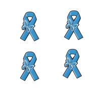 4 Pack Blue Butterfly Ribbon Pins Zinc Alloy Awareness Brooch for Colon Cancer, Colorectal Cancer, Prostate Cancer, Epilepsy Support and Disease Awareness Campaigns
