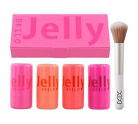 4 Pack Blush Sticks with Brush - Long Lasting Waterproof Non-Greasy Blushes, Moisturize and Blendable Milk Blush for Cheeks, Eyes, Lips, Contours the Face, Set for All Skin Type