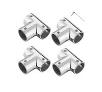 4 Pack Boat Handrail Tee, 316 Stainless Steel 90 Degree Marine T Connector , T Joint for Yacht Deck Railing 25mm