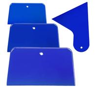 4 Pack Body Filler Spreaders Automotive Body Fillers, 3, 4, 5, 6 Inch Reusable Plastic Auto Spreaders for Applying Fillers, Putties, Glazes, Caulking Agents Car Body Maintenance and Paint, Blue
