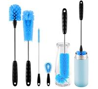 4 Pack Bottle Brush Cleaning Set,Multi-Function Long Handle Bottle Cleaner for Glasswares, Travel Coffee Mugs, Narrow Cup,Straw Cleaning Brush,Food Jars, Sinks, Cup Cover Supplies