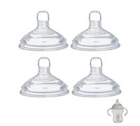 4 Pack Bottle Nipples Compatible with Tommee Tippee Natural Bottle, Replacement Soft Silicone Nipples, Breast-Like with Anti-Colic Valve (S, Slow Flow)
