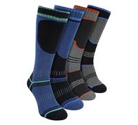 4 Pack Boys Thermal Ski Socks | Sock Snob | Knee High Socks for Snow Boots (11-14 Years, Assorted Colours)