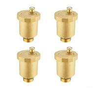 4-Pack Brass Automatic Air Vent Valve 1/2 & 3/4 Inch High Pressure Float Bleeder for Heating Systems Radiators Boilers HVAC(3/4)