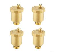 4-Pack Brass Float Valve 3/4 Inch for HVAC Radiators(3/4) | 3/4 inch connector, auto float mechanism, prevents water loss, fits steam systems, gold finish