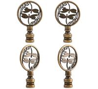 4 Pack Brass Lamp Finial for Oriental Asian Lamp Shade, Antique Metal Decorative Dragonfly Style Lamp Finials Cap Knob for Table Lamp, Floor Lamp, Home décor (Bronze Color-4 Pack)
