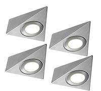 4x 2.6W Kitchen Pyramid Spot Light & Driver Stainless Steel Natural Cool White