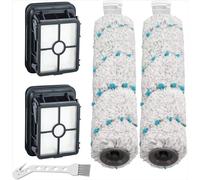 4-Pack Brush Roll & Filter Kit for Bissell CrossWave Max & HydroSteam Plus | Replaces Parts 1618638 & 1608684 | for Models 2554, 2590, 2596, 3515, 3518