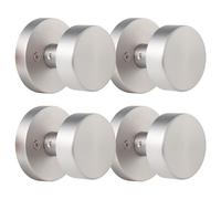 4 Pack Brushed Nickel Dummy Door Knobs Interior, Satin Nickel One-Sided Door Knobs for Closets and French Double Doors, Modern Round Non-Turning Push/Pull Door Handles