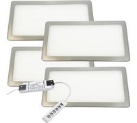 4-Pack Brushed Nickel Ultra-Slim Under Cabinet Kitchen Lighting Kit With Natural White Led