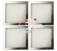 4x 6W LED Kitchen Cabinet Flush Panel Light & Driver Brushed Nickel Warm White