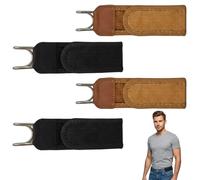 4 Pack Buckless Belt for Men, No Belt Buckle for Men, Side Belts for Men UK for All-Day Comfort, Adjustable Waistband for Various Social Occasions, with Black and Brown Options for 15 cm Length
