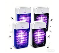 4 Pack Bug Zapper Indoor, Electric Fly Zapper Plug In, Electric Fly Killers with UV Lamps for the Home, Fly Killer Mosquito Killer Insect Repellent Lamp for Kitchen, Bedroom, Home, Office, Travel